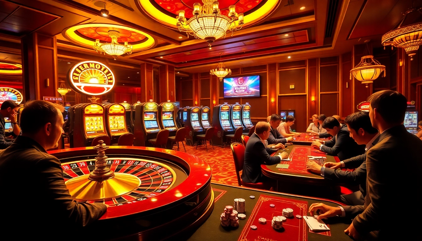 Experience the thrilling gaming atmosphere at https://new88.cz/, showcasing vibrant casino tables and engaging players in action.