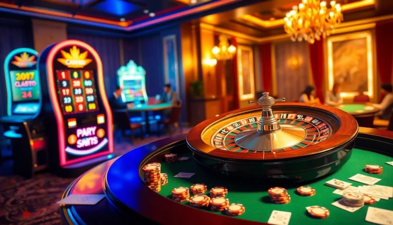 Players enjoying an exciting roulette game at new88 casino, surrounded by vibrant poker chips and betting slips.